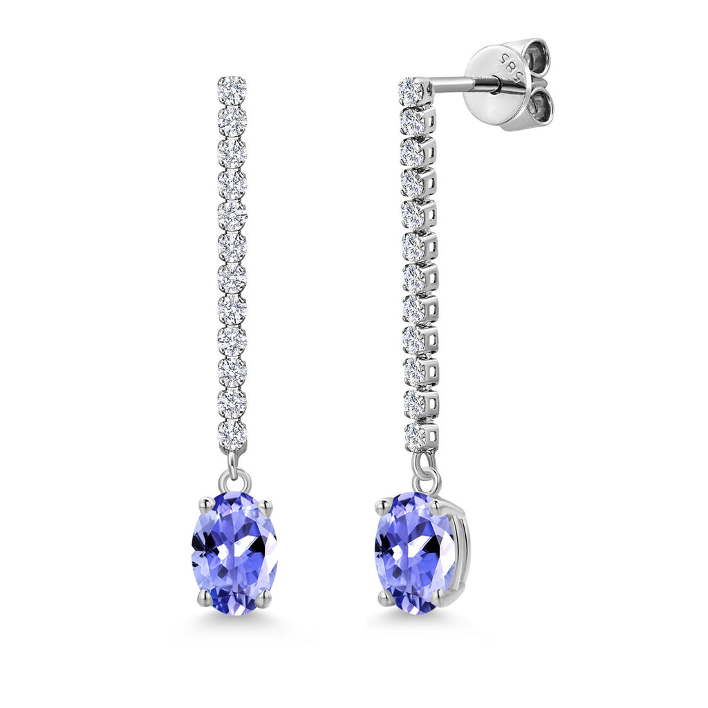 Tanzanite - December_Earrings in 14K White Gold
