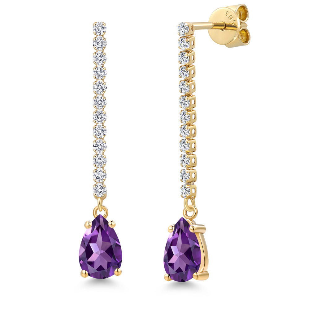 Amethyst - February_Earrings in 14K Yellow Gold