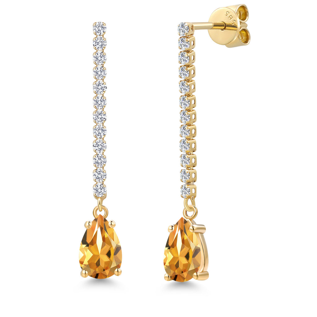 Citrine - November_Earrings in 14K Yellow Gold