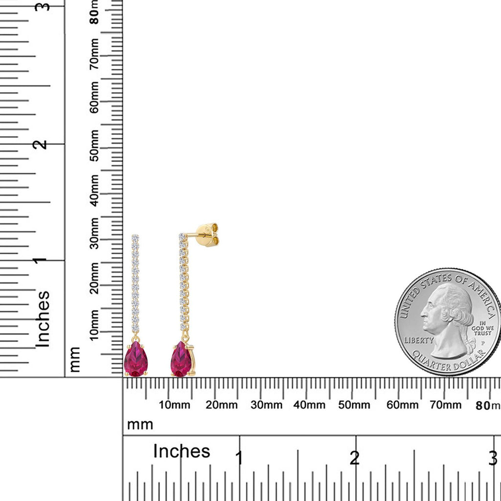 Created Ruby - July_Earrings in 14K Yellow Gold