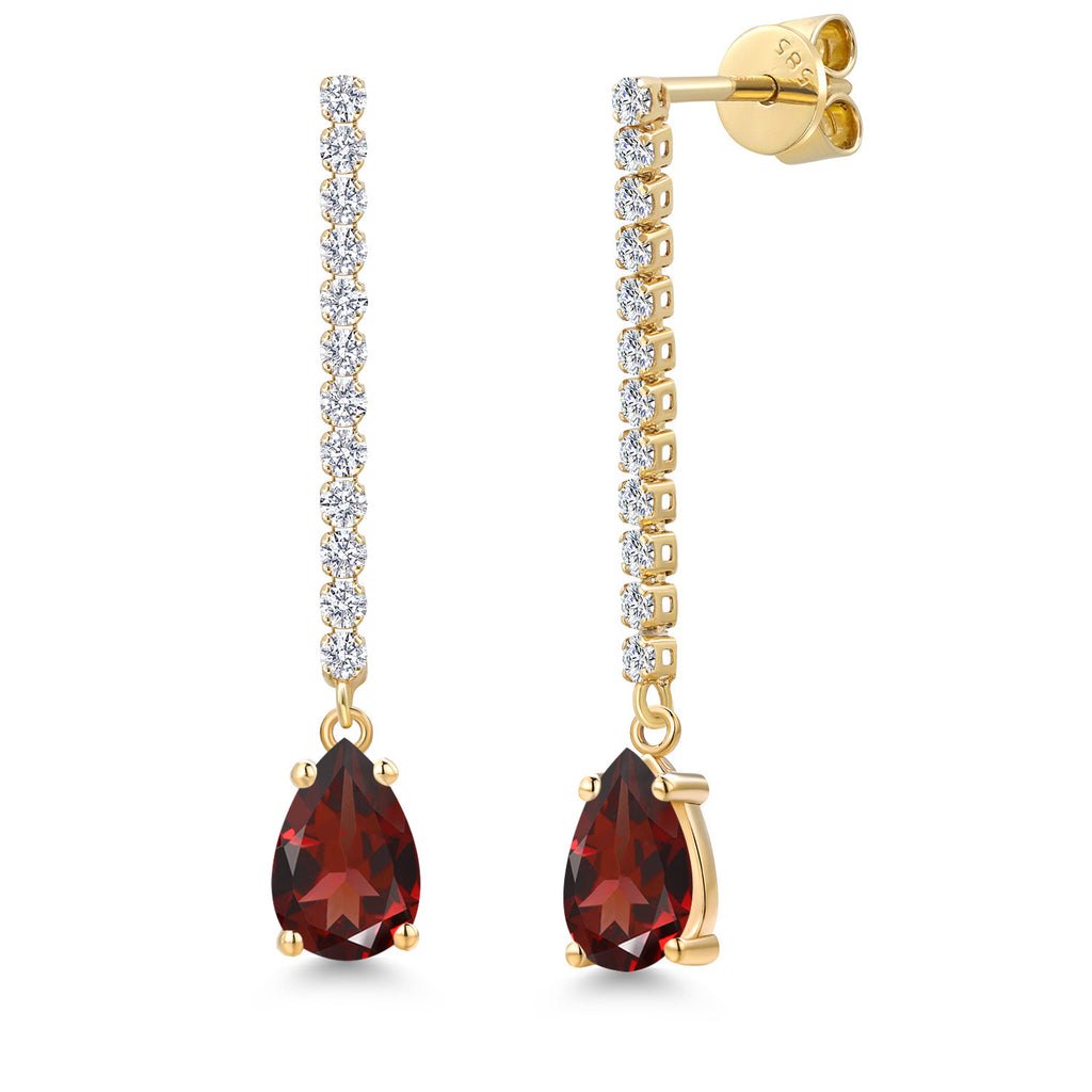 Garnet - January_Earrings in 14K Yellow Gold