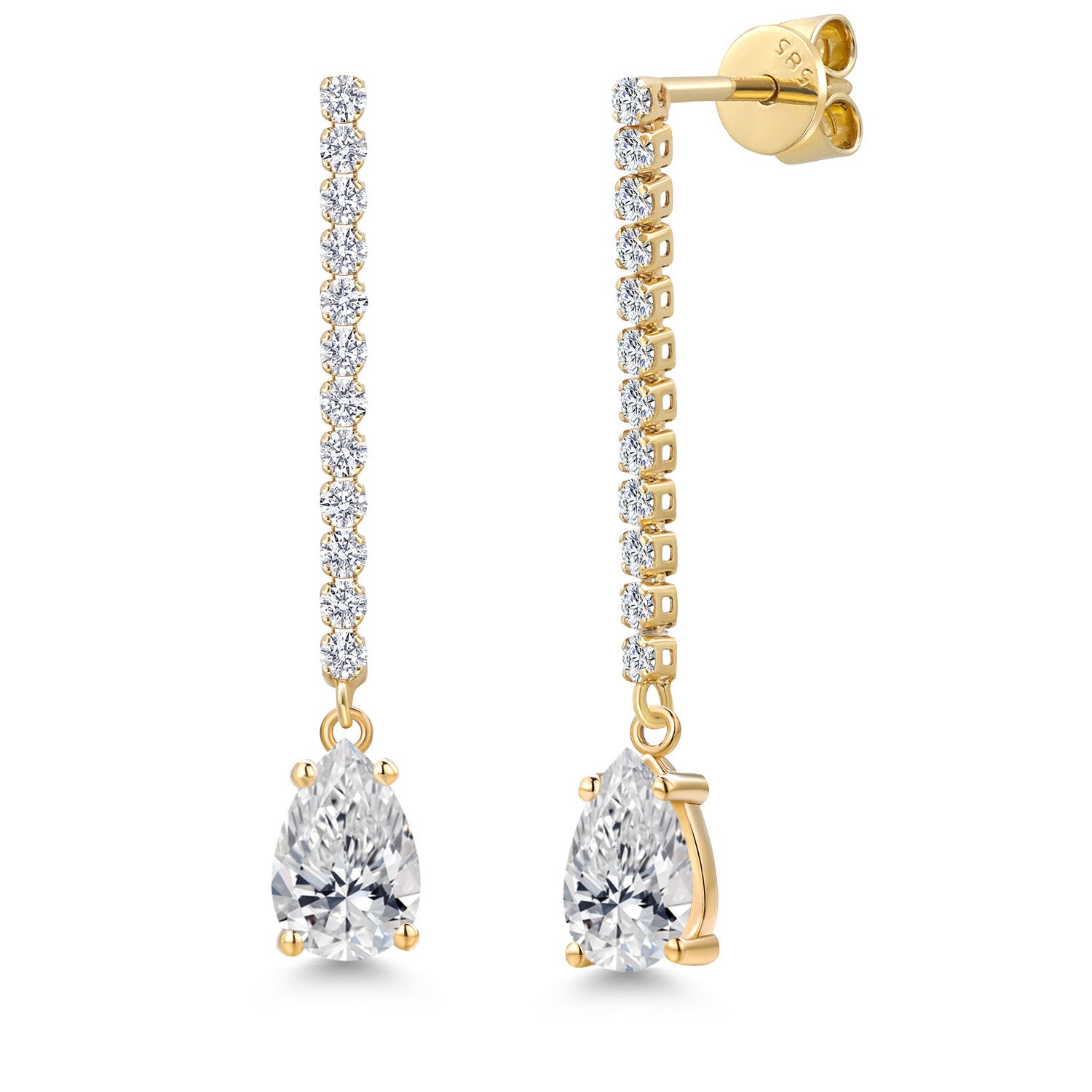 White Lab Grown Diamond - April_Earrings in 14K Yellow Gold