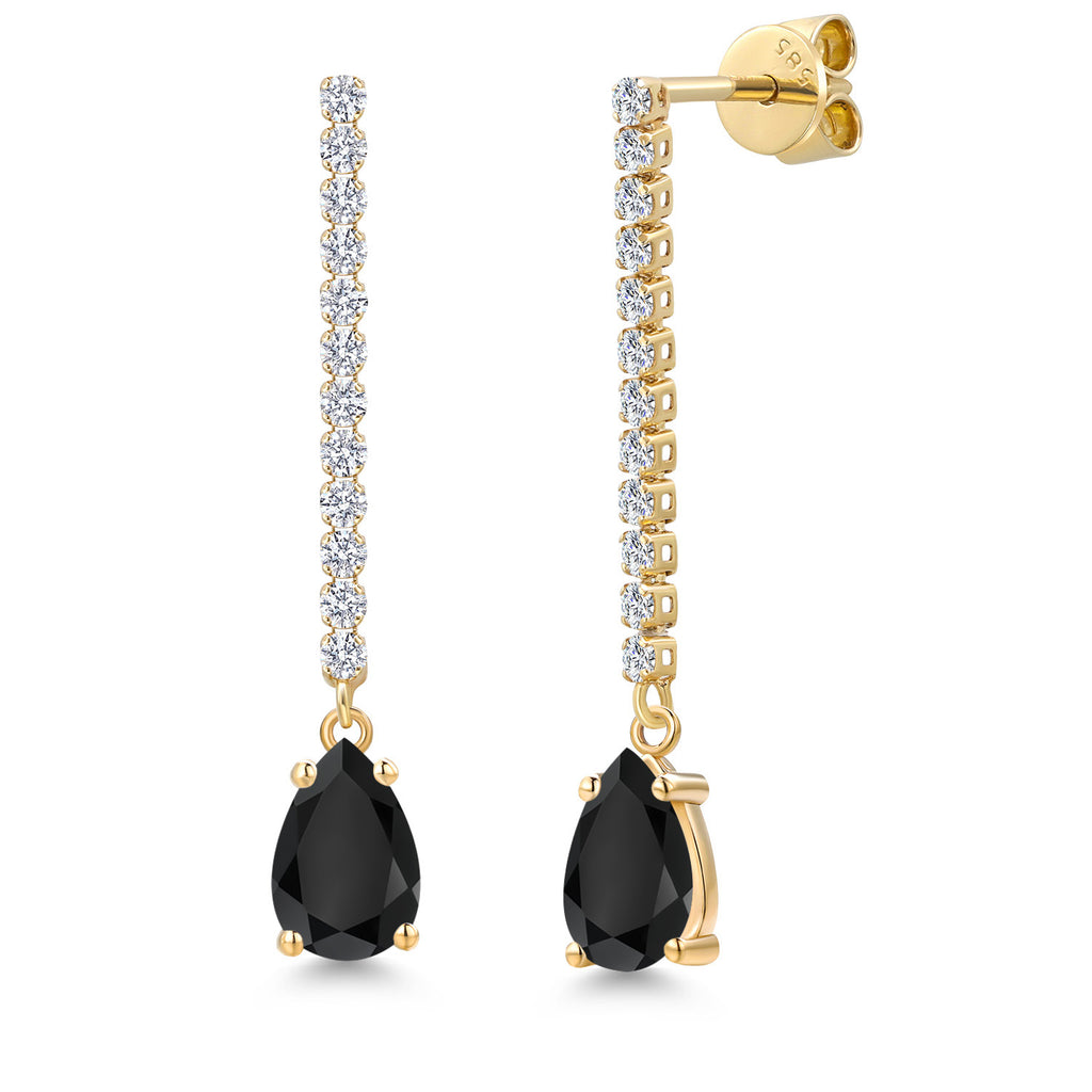 Onyx - December_Earrings in 14K Yellow Gold
