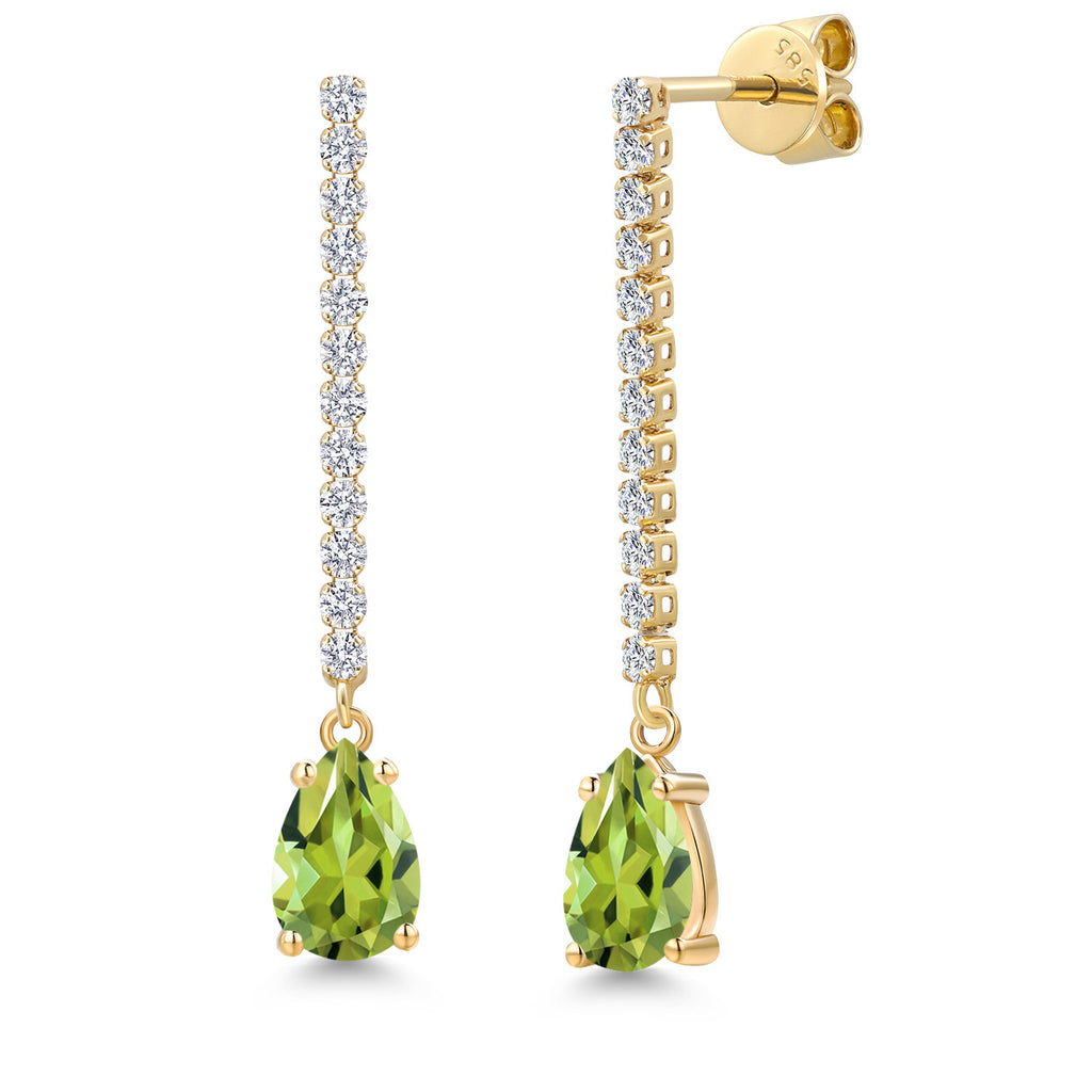 Peridot - August_Earrings in 14K Yellow Gold
