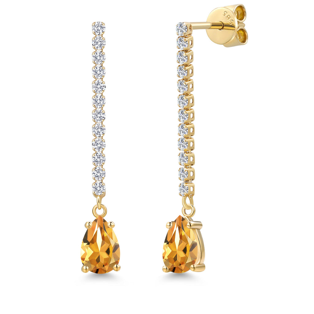 Citrine - November_Earrings in 14K Yellow Gold