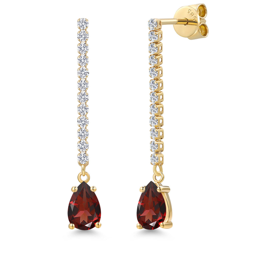 Garnet - January_Earrings in 14K Yellow Gold