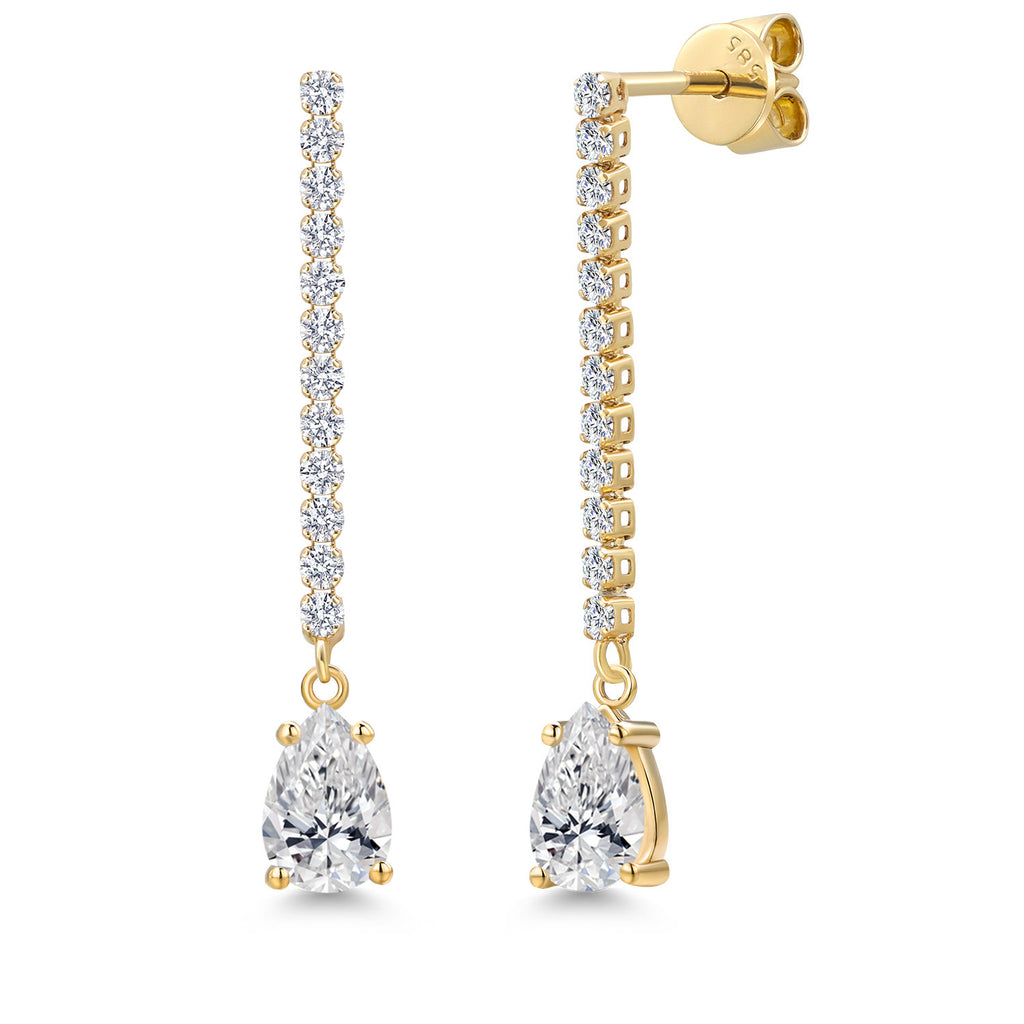 White Lab Grown Diamond - April_Earrings in 14K Yellow Gold