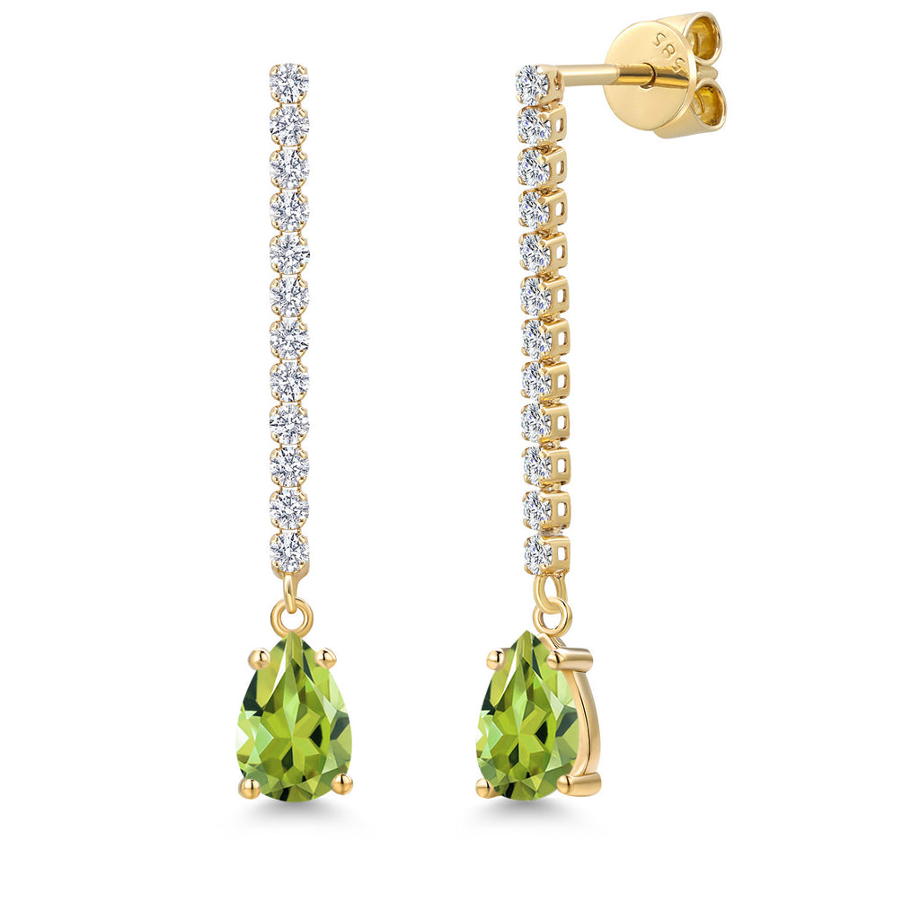 Peridot - August_Earrings in 14K Yellow Gold