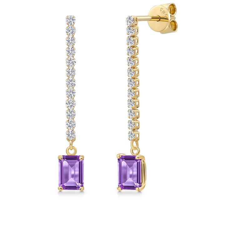 Amethyst - February_Earrings in 14K Yellow Gold