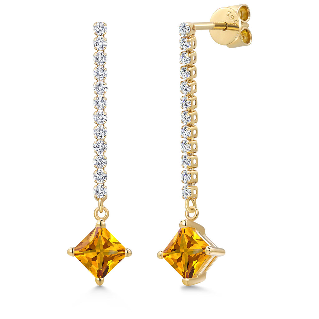 Citrine - November_Earrings in 14K Yellow Gold