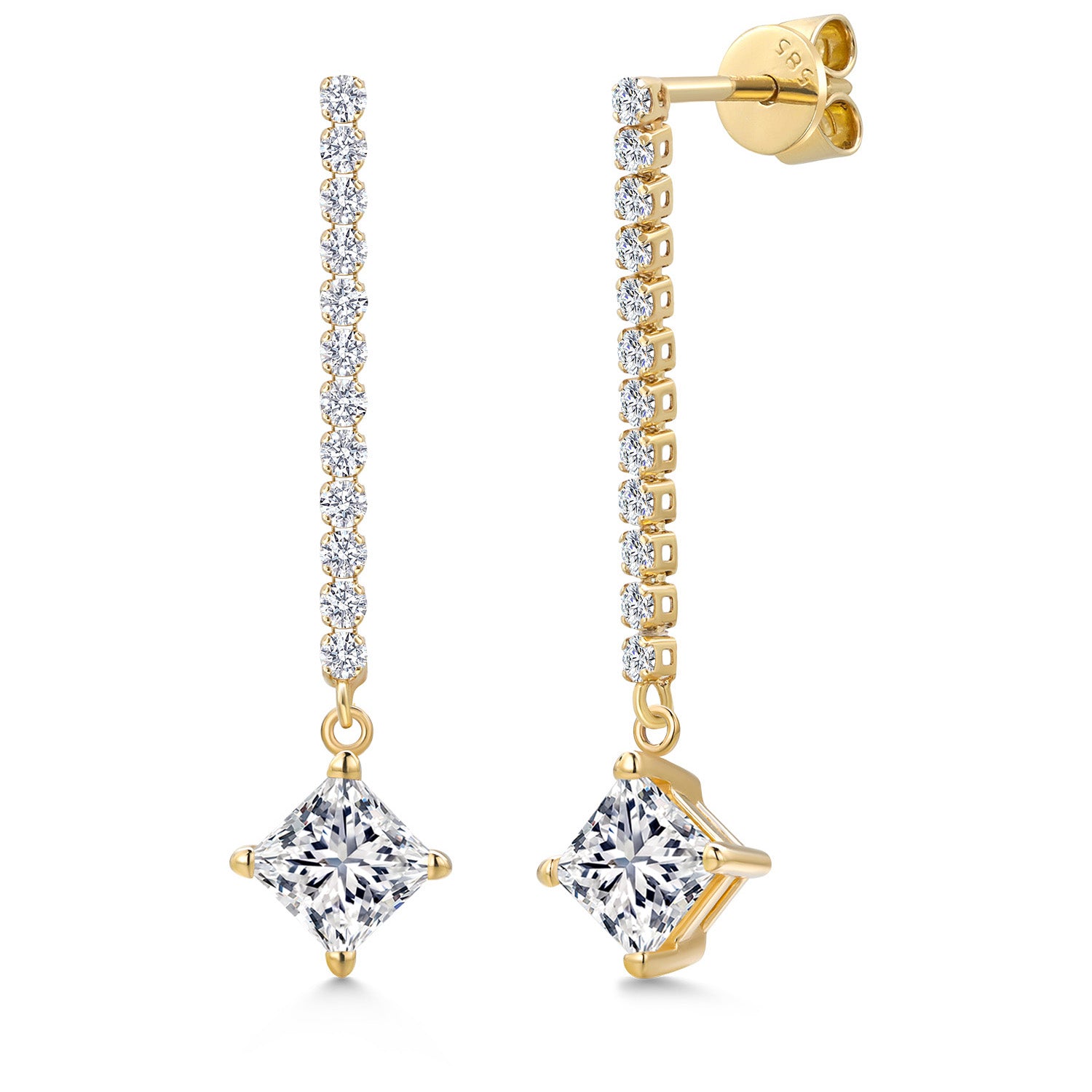 White Lab Grown Diamond - April_Earrings in 14K Yellow Gold