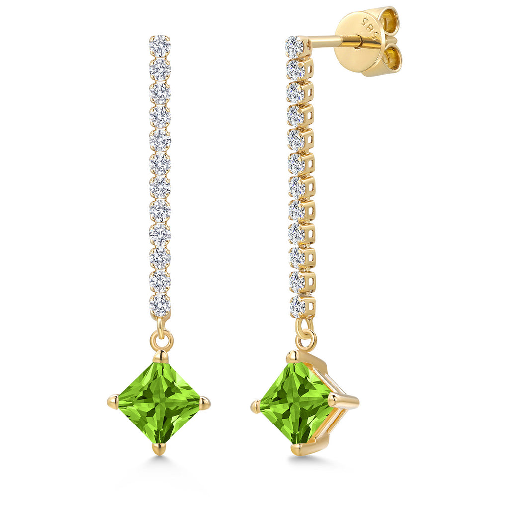 Peridot - August_Earrings in 14K Yellow Gold