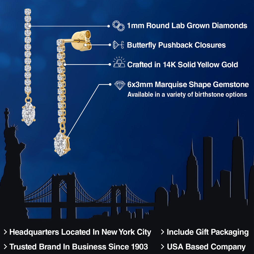 White Lab Grown Diamond - April_Earrings in 14K Yellow Gold