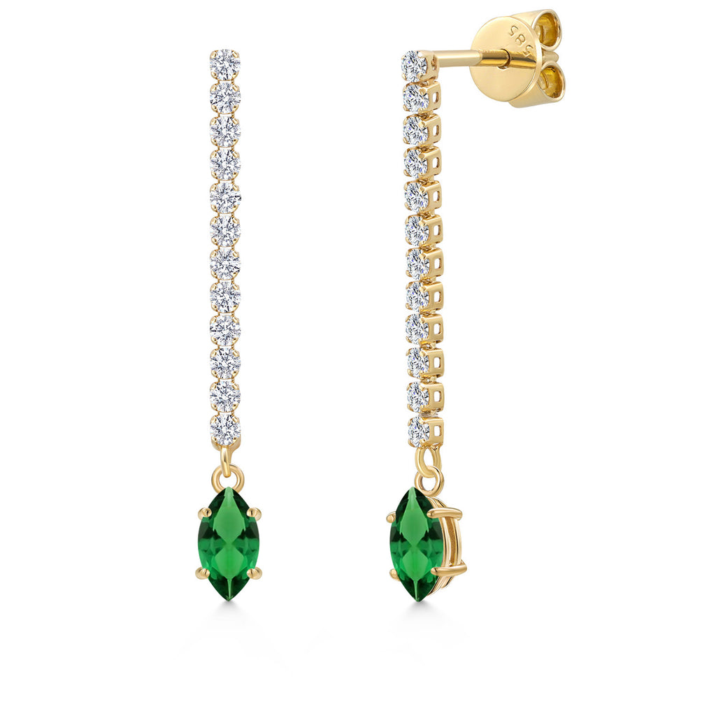 Nano Emerald - May_Earrings in 14K Yellow Gold