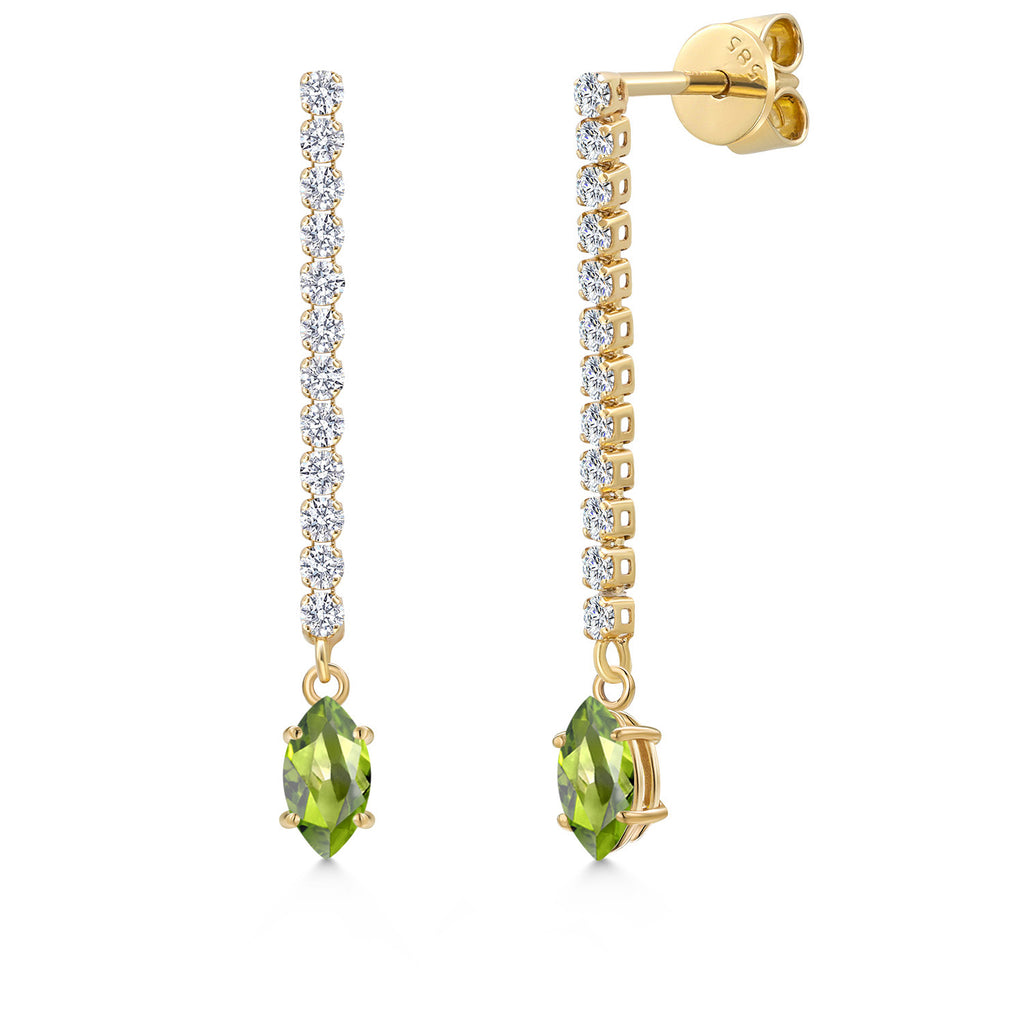 Peridot - August_Earrings in 14K Yellow Gold