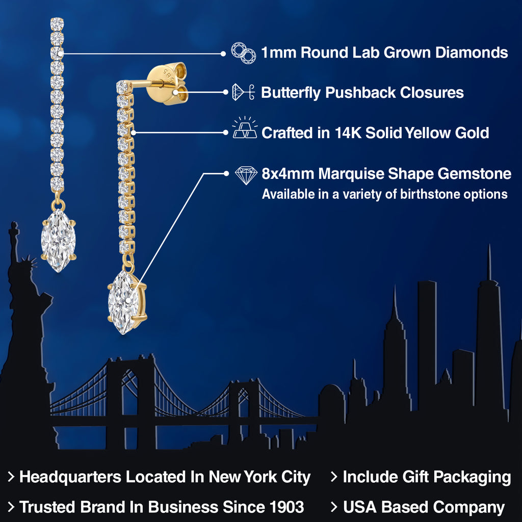 White Lab Grown Diamond - April_Earrings in 14K Yellow Gold