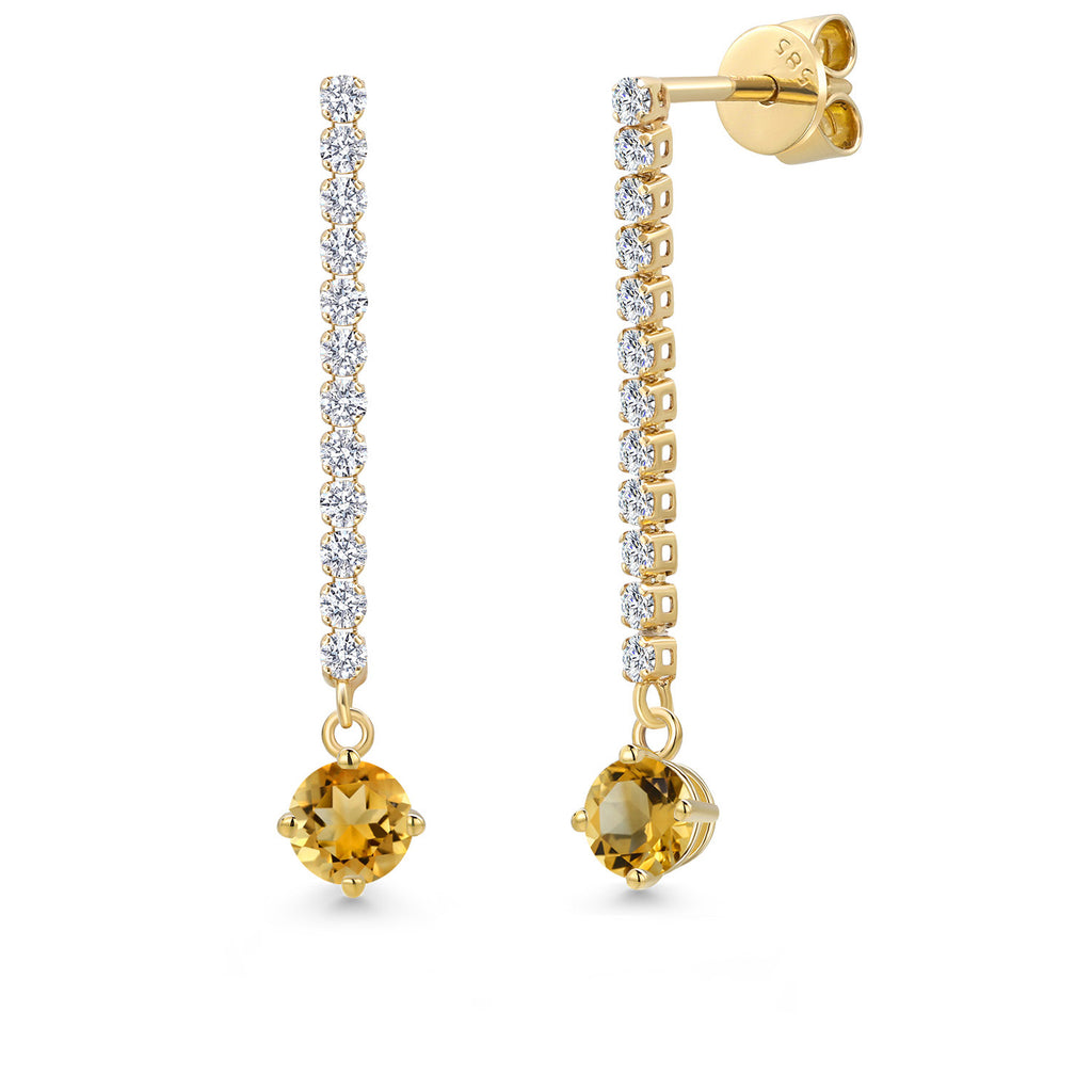 Citrine - November_Earrings in 14K Yellow Gold