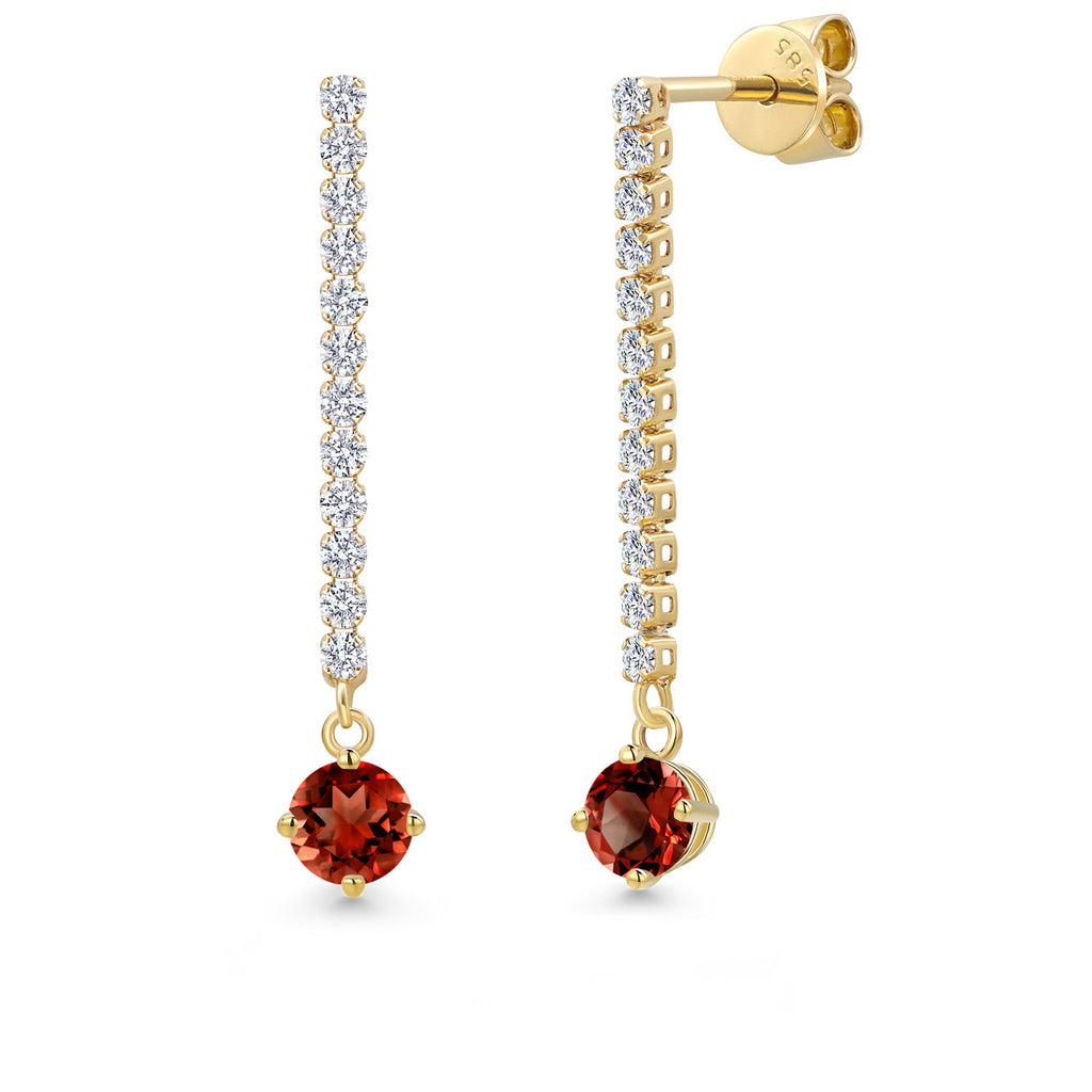 Garnet - January_Earrings in 14K Yellow Gold