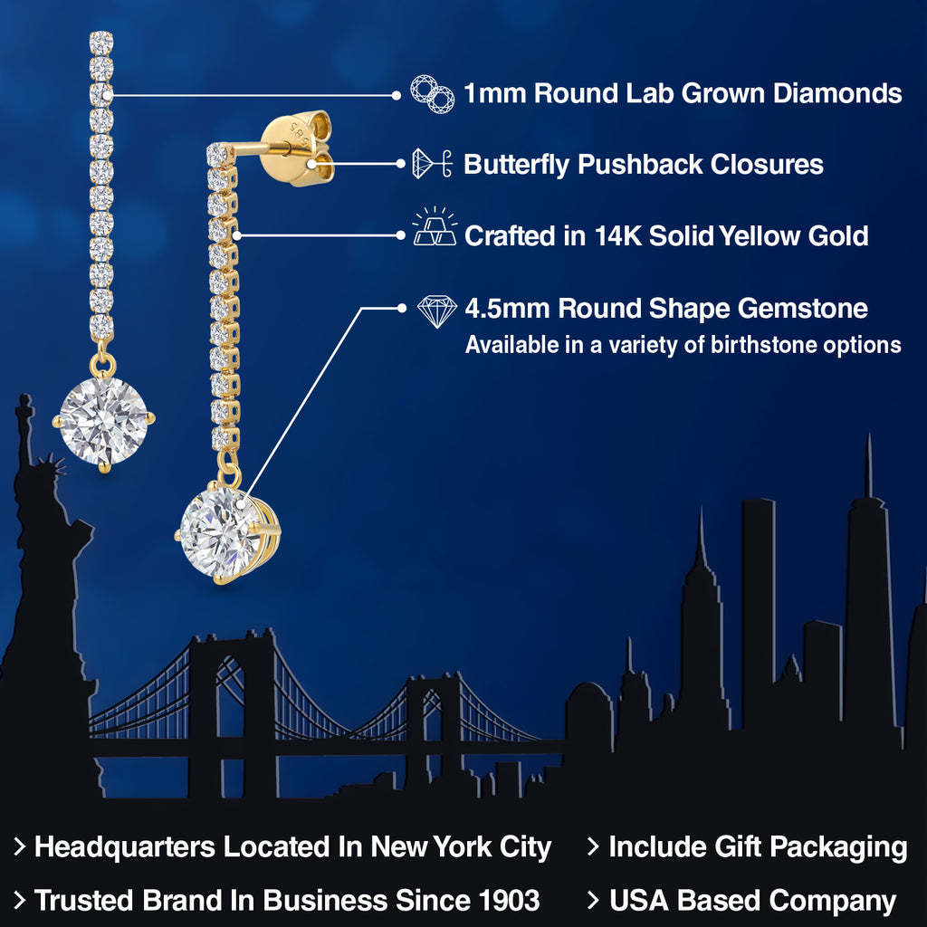 White Lab Grown Diamond - April_Earrings in 14K Yellow Gold