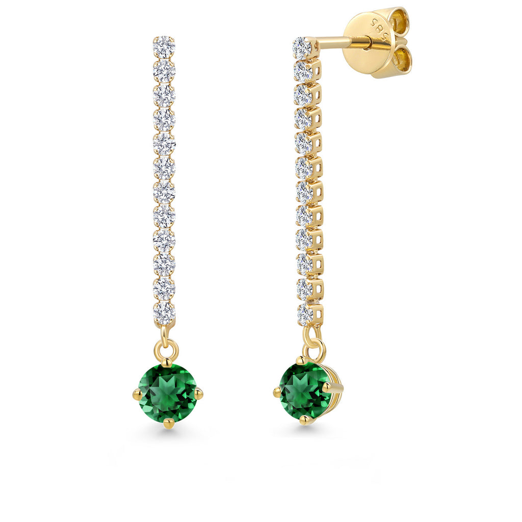 Nano Emerald - May_Earrings in 14K Yellow Gold
