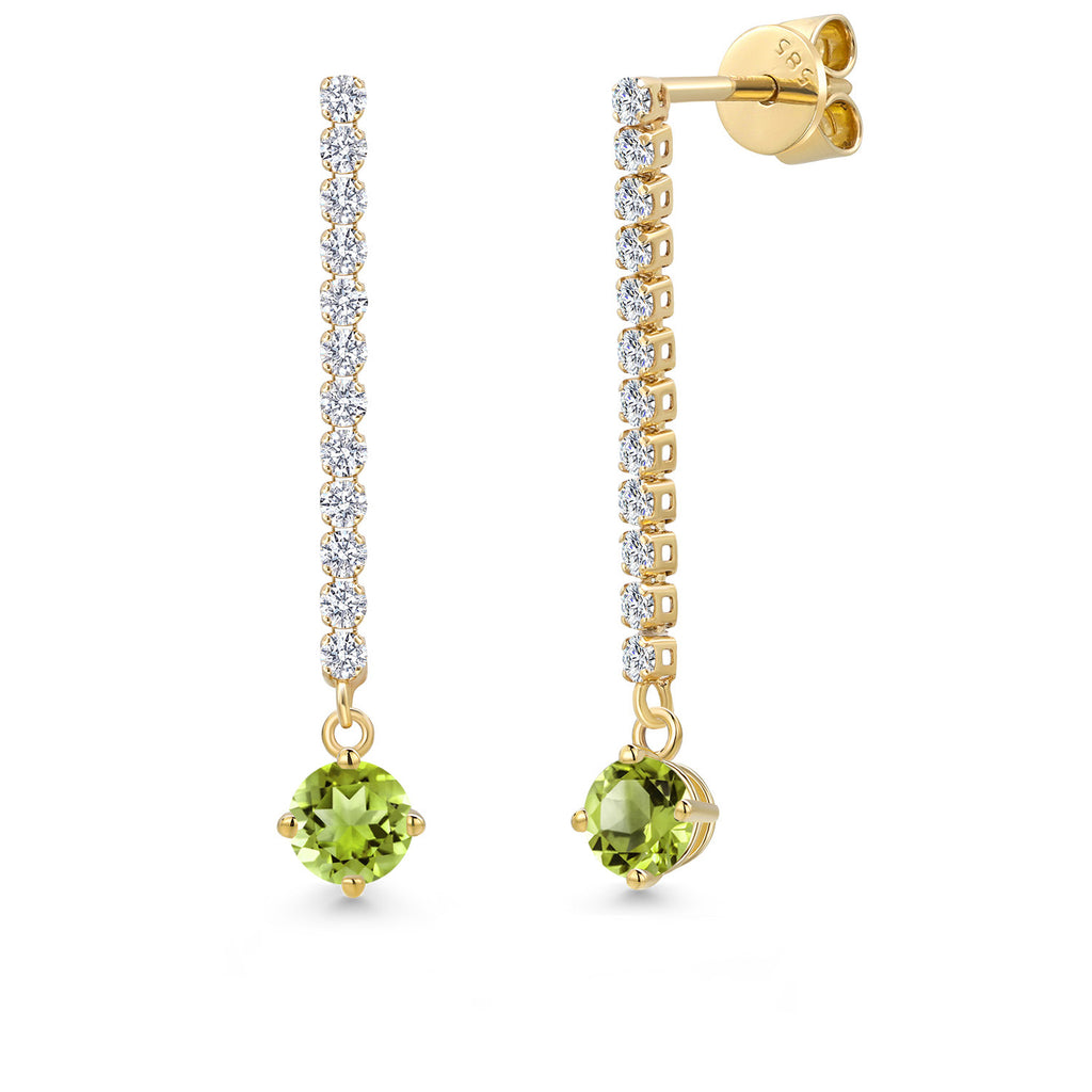 Peridot - August_Earrings in 14K Yellow Gold