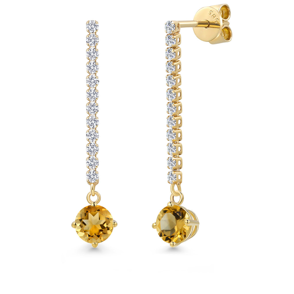 Citrine - November_Earrings in 14K Yellow Gold