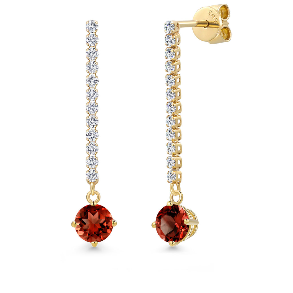 Garnet - January_Earrings in 14K Yellow Gold