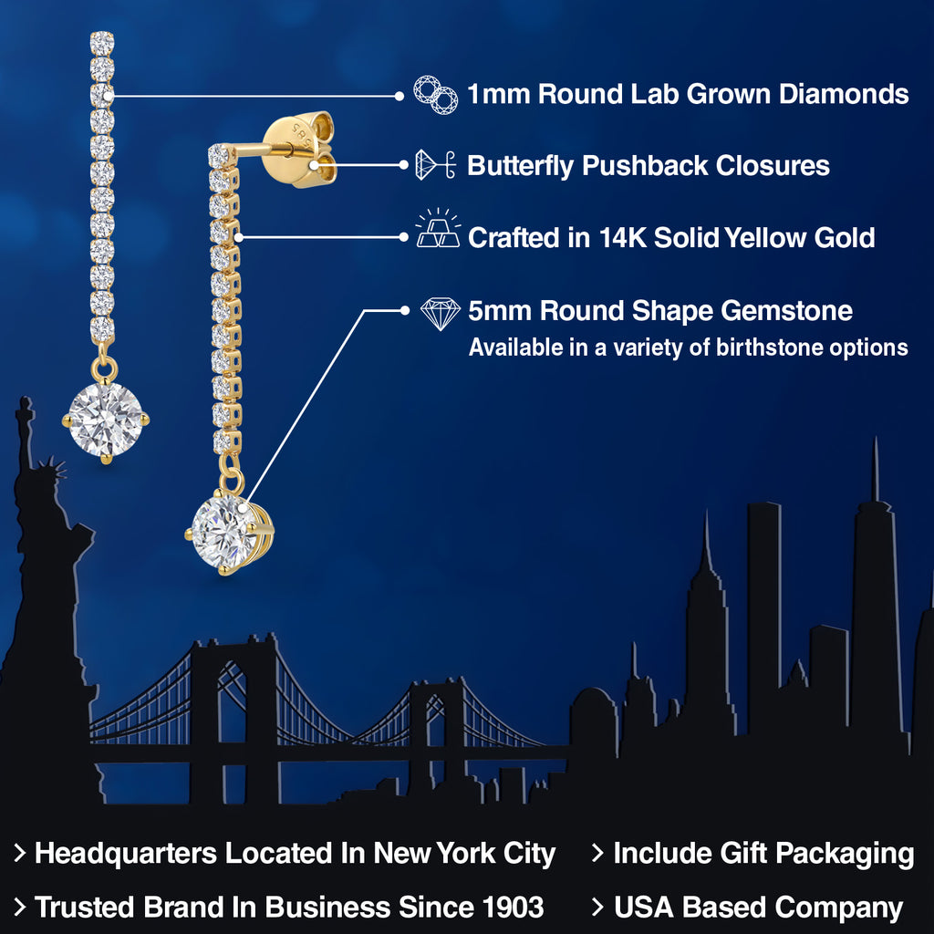 White Lab Grown Diamond - April_Earrings in 14K Yellow Gold