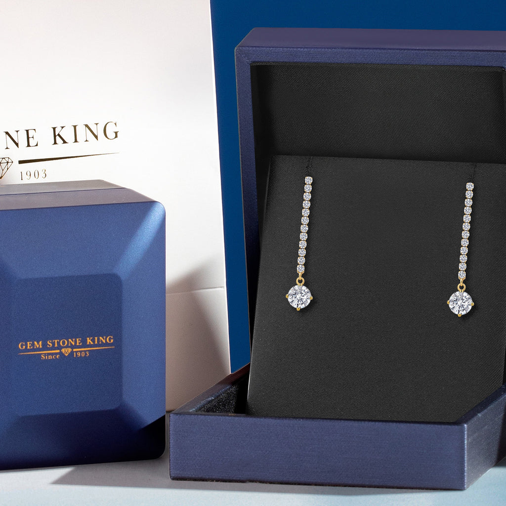 White Lab Grown Diamond - April_Earrings in 14K Yellow Gold