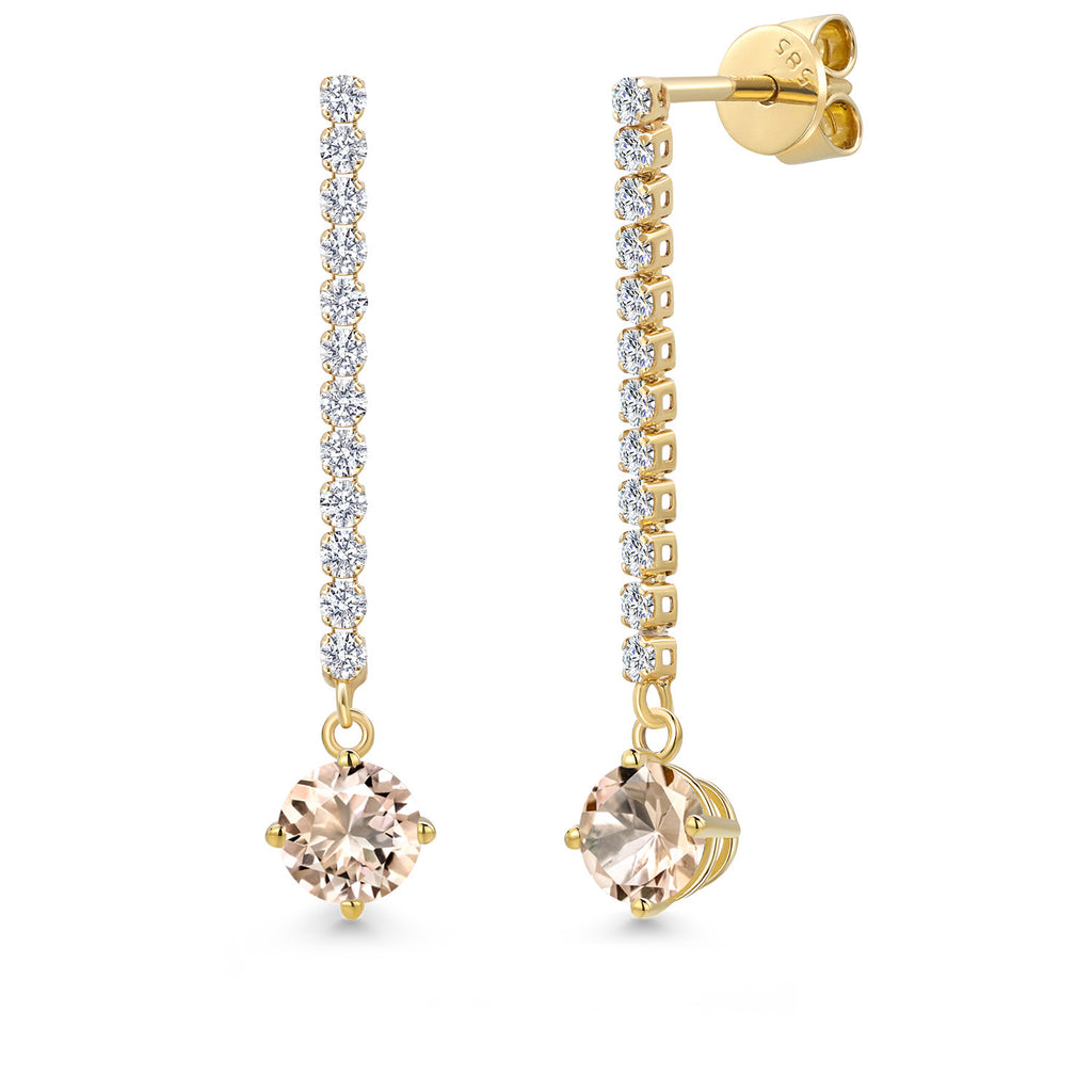 Morganite - October_Earrings in 14K Yellow Gold