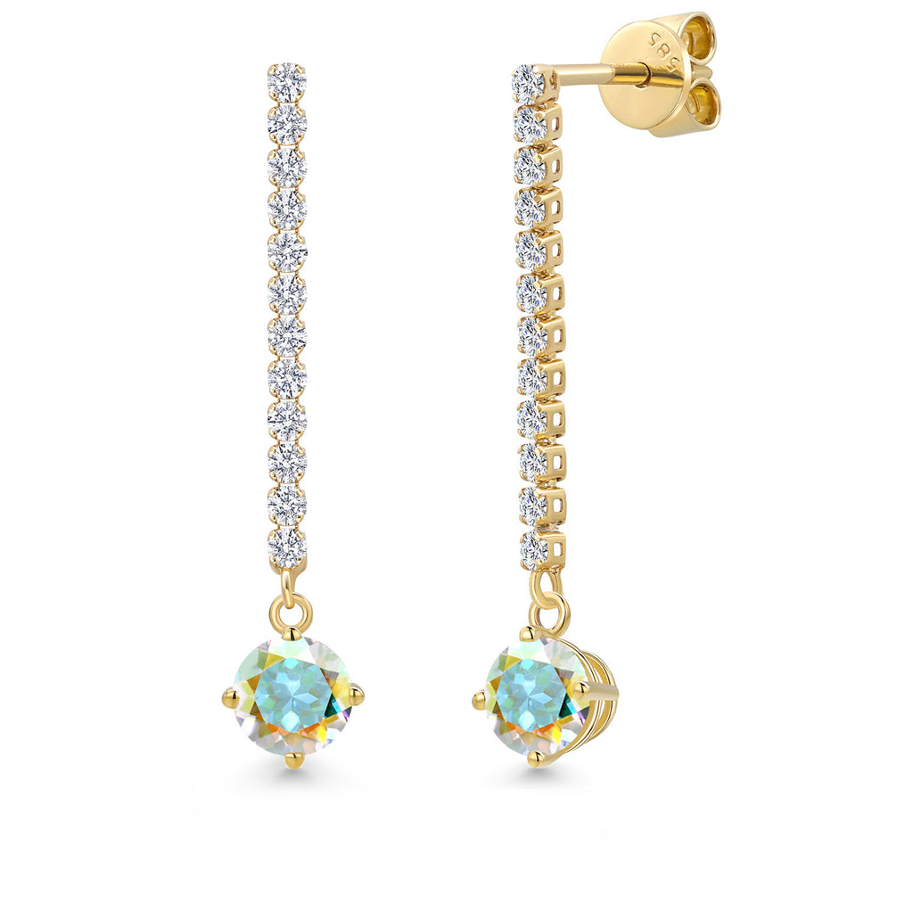 Mercury Mist Mystic Topaz_Earrings in 14K Yellow Gold