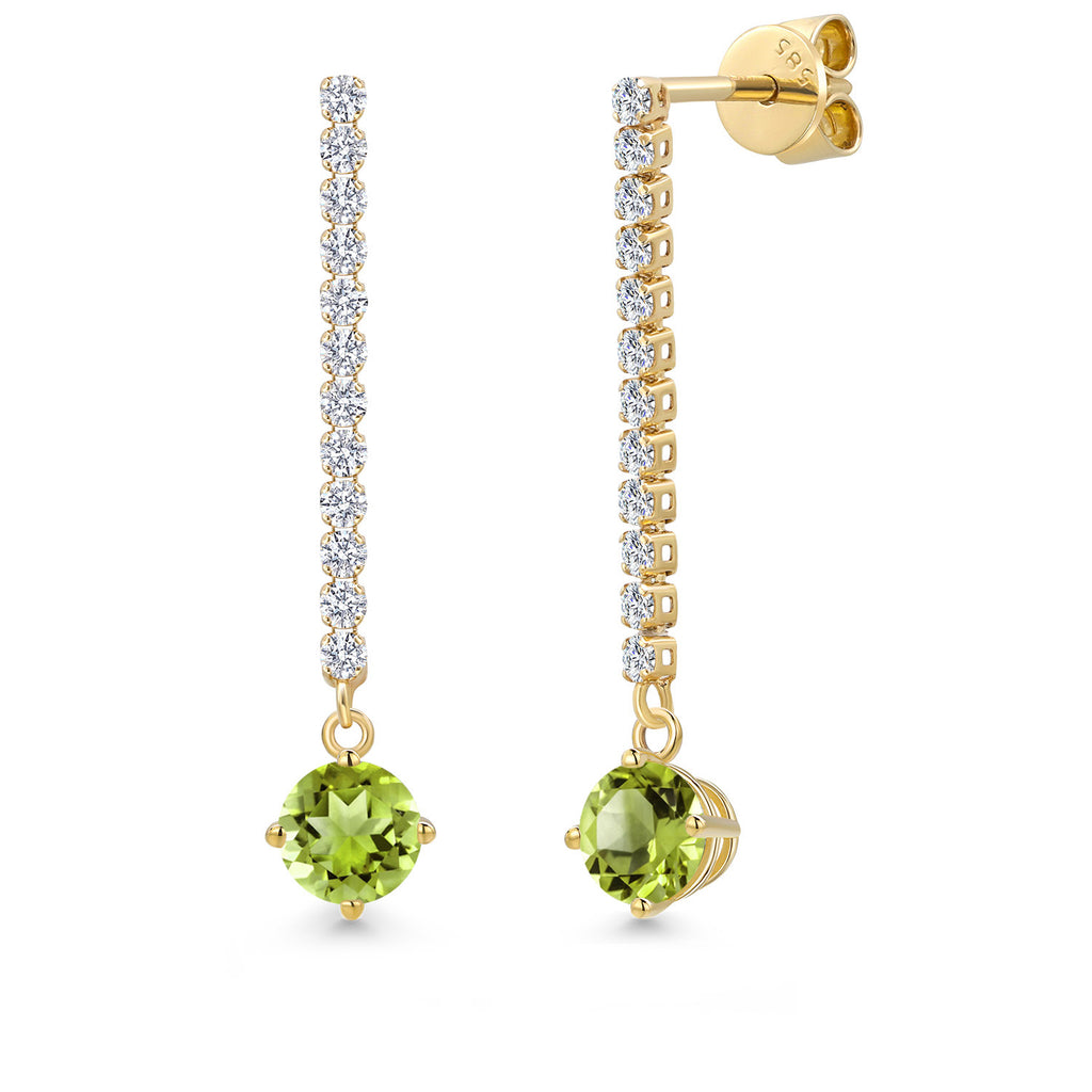 Peridot - August_Earrings in 14K Yellow Gold