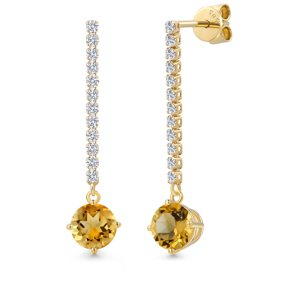 Citrine - November_Earrings in 14K Yellow Gold