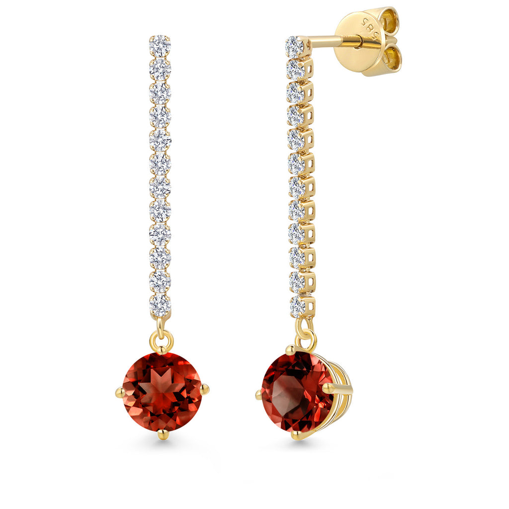 Garnet - January_Earrings in 14K Yellow Gold