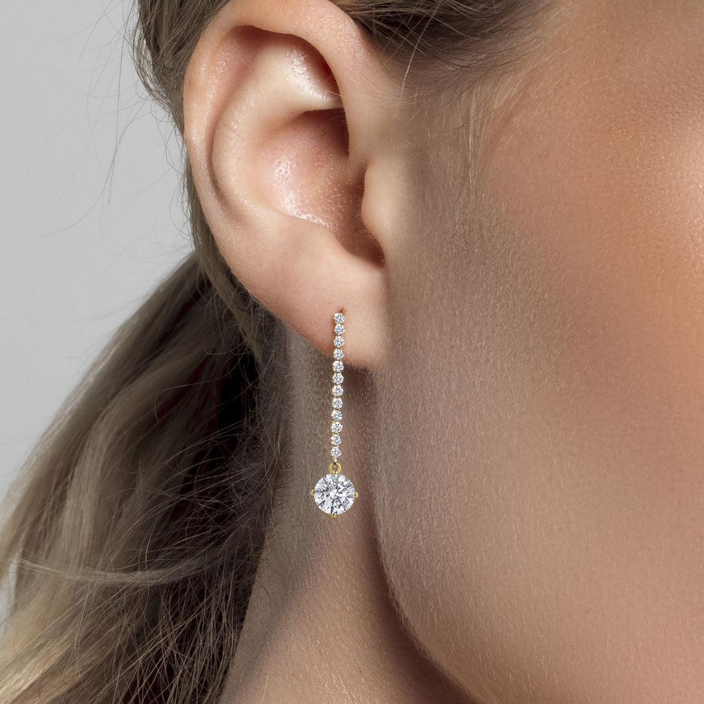 White Lab Grown Diamond - April_Earrings in 14K Yellow Gold