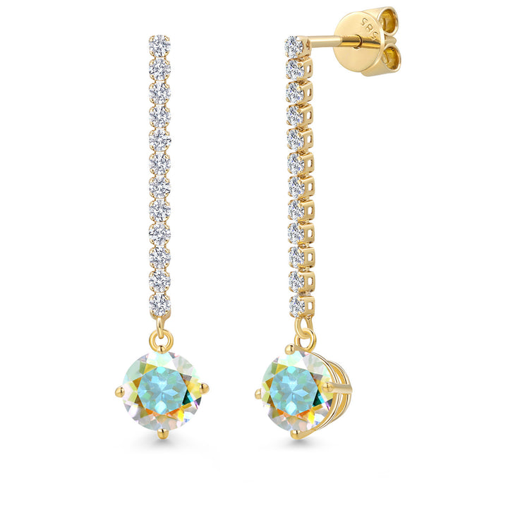 Mercury Mist Mystic Topaz_Earrings in 14K Yellow Gold
