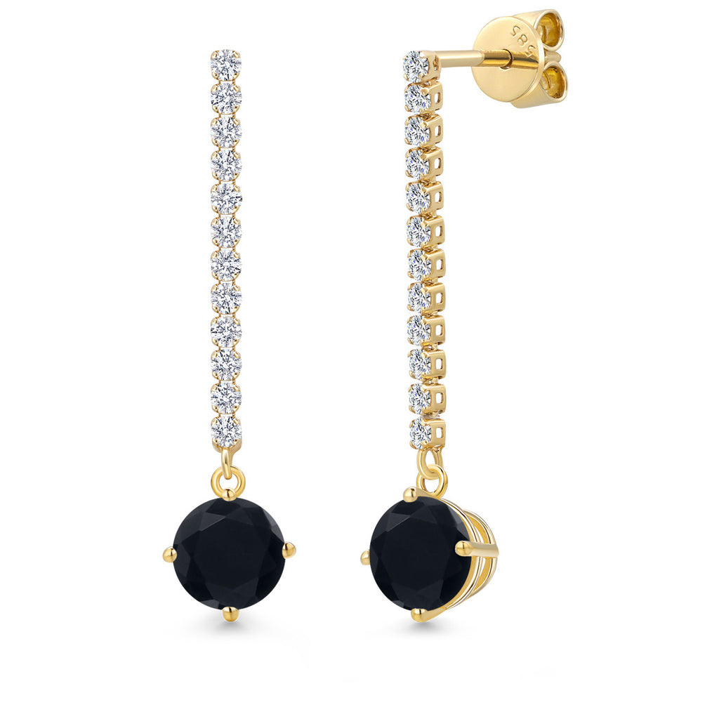 Onyx - December_Earrings in 14K Yellow Gold