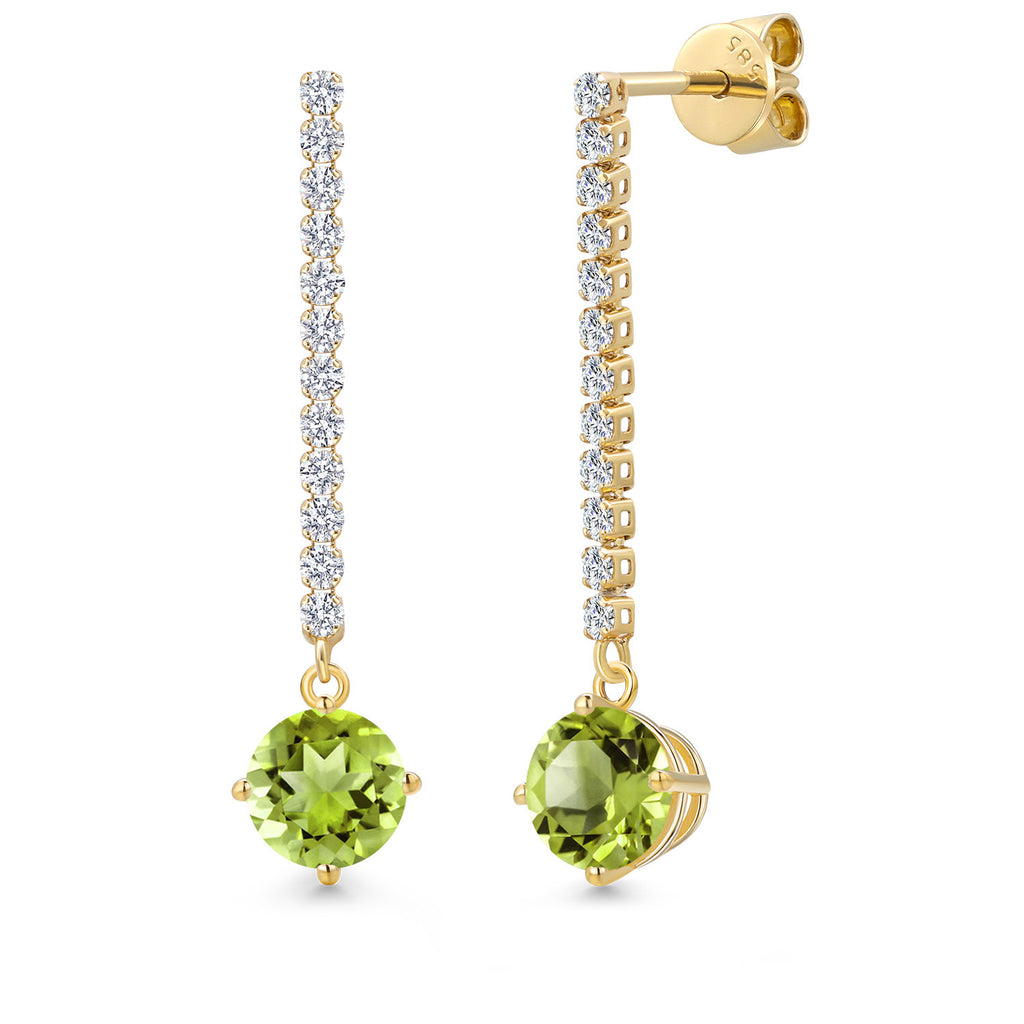 Peridot - August_Earrings in 14K Yellow Gold