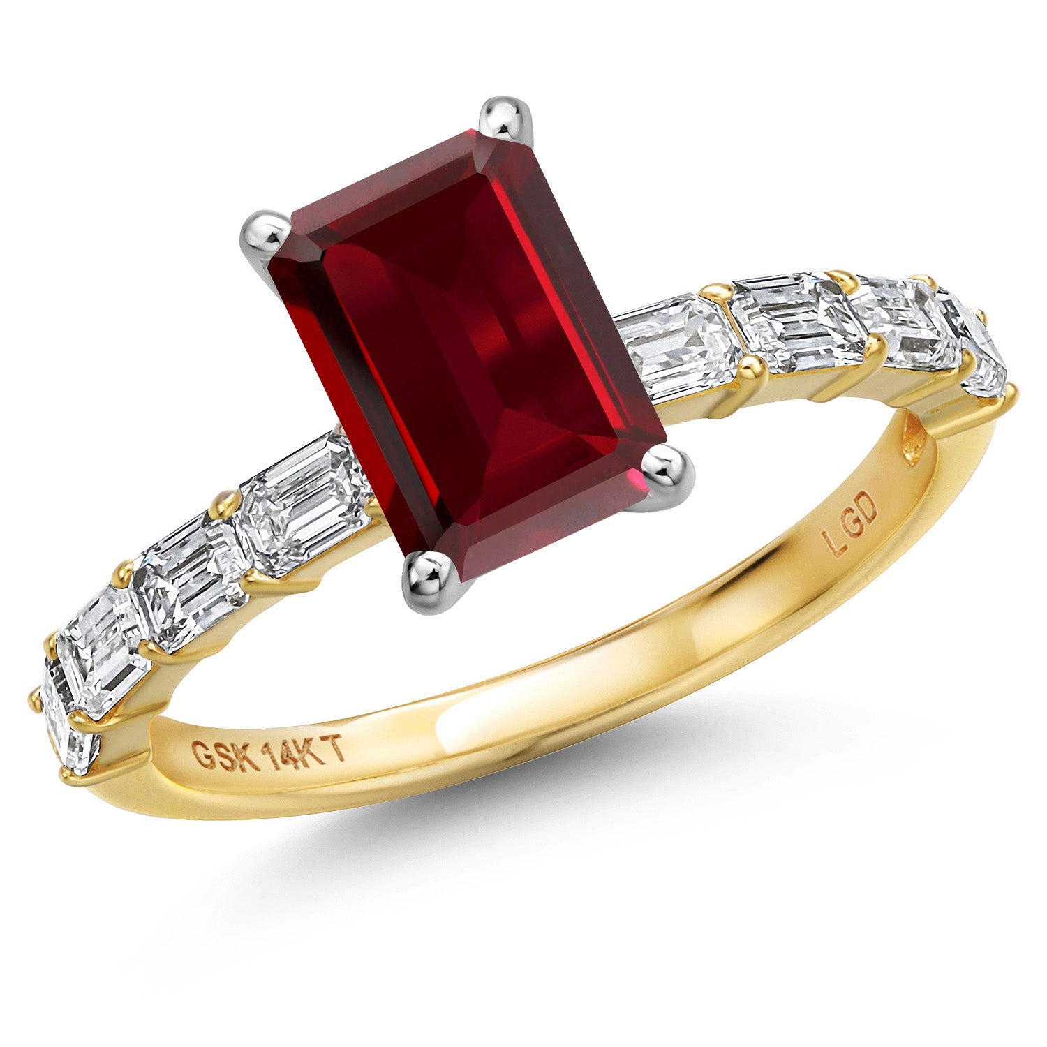 Garnet - January_9_Ring in 14K Two Tone Gold