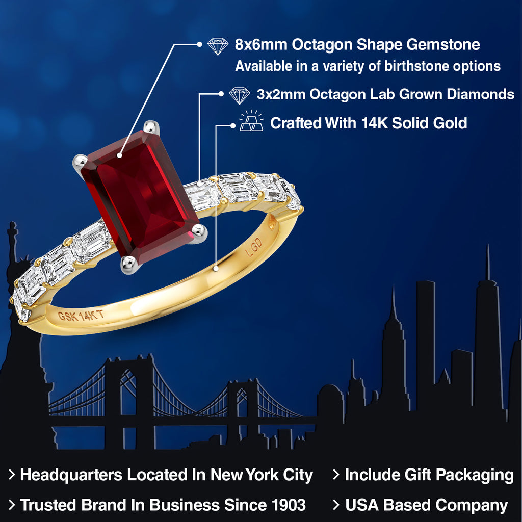 Garnet - January_9_Ring in 14K Two Tone Gold