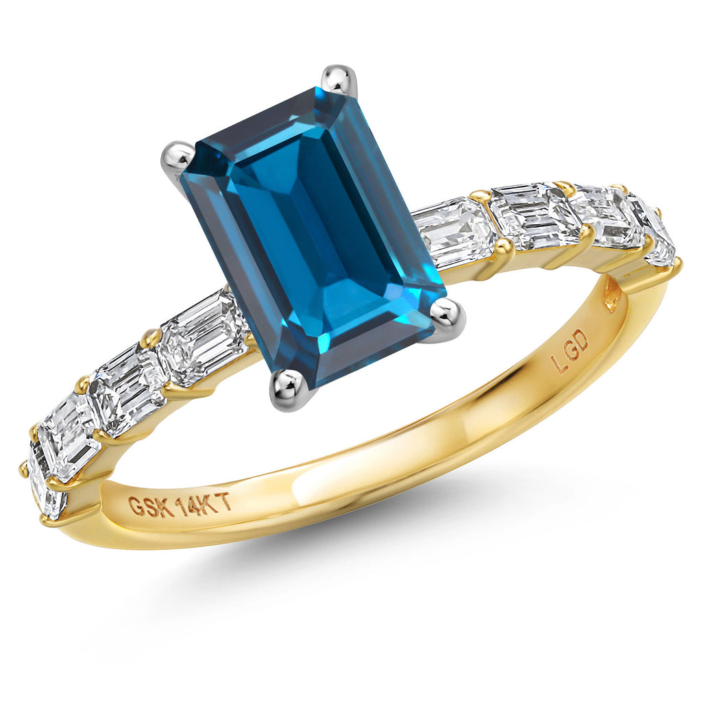 London Blue Topaz - November_9_Ring in 14K Two Tone Gold