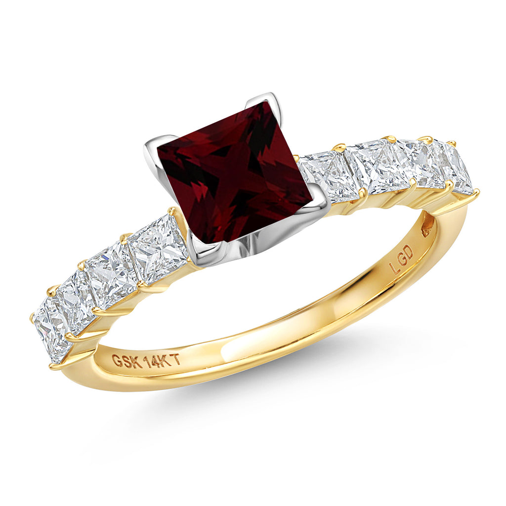 Garnet - January_6_Ring in 14K Two Tone Gold