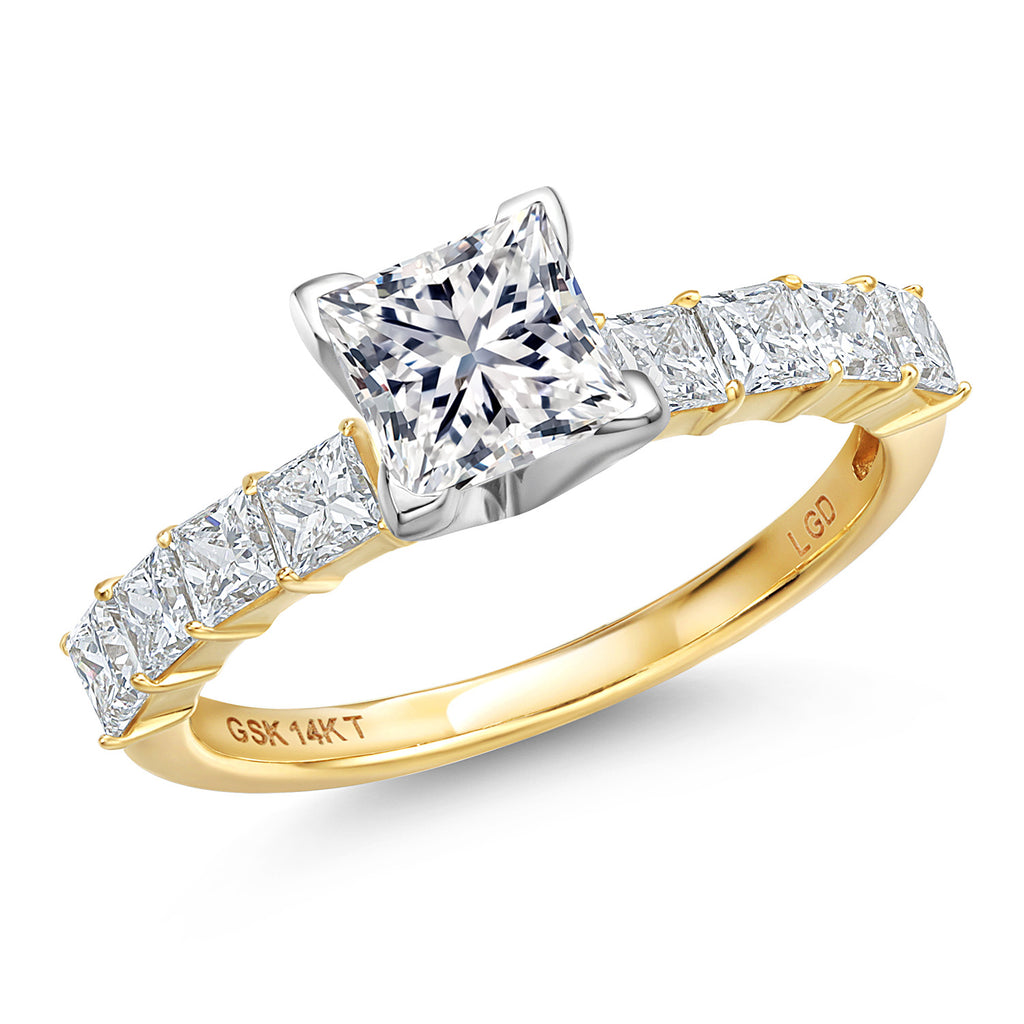 White Lab Grown Diamond - April_7_Ring in 14K Two Tone Gold