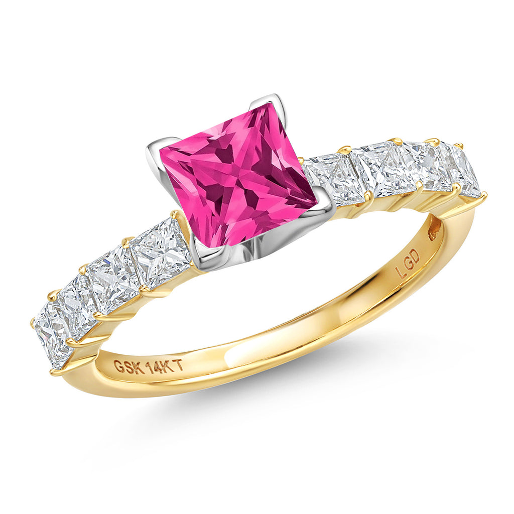 Pink Mystic Topaz_6_Ring in 14K Two Tone Gold