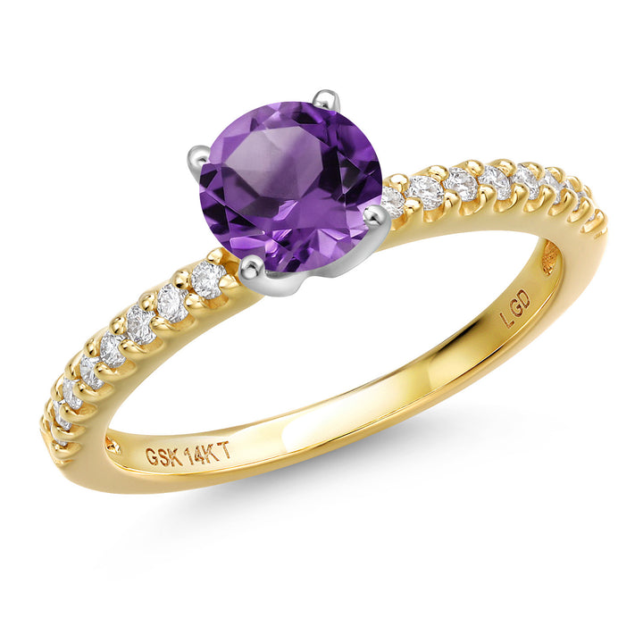 Amethyst - February_5_Ring in 14K Two Tone Gold