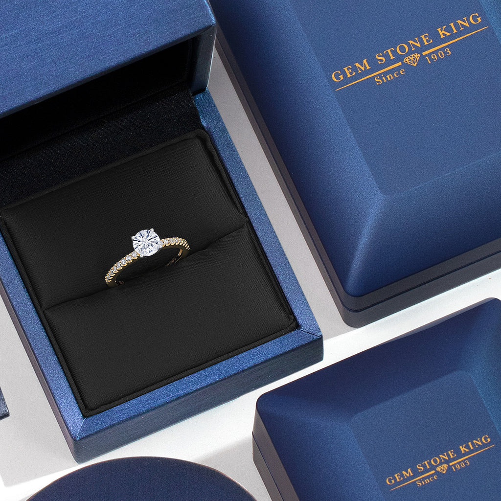 White Moissanite - April_7_Ring in 14K Two Tone Gold