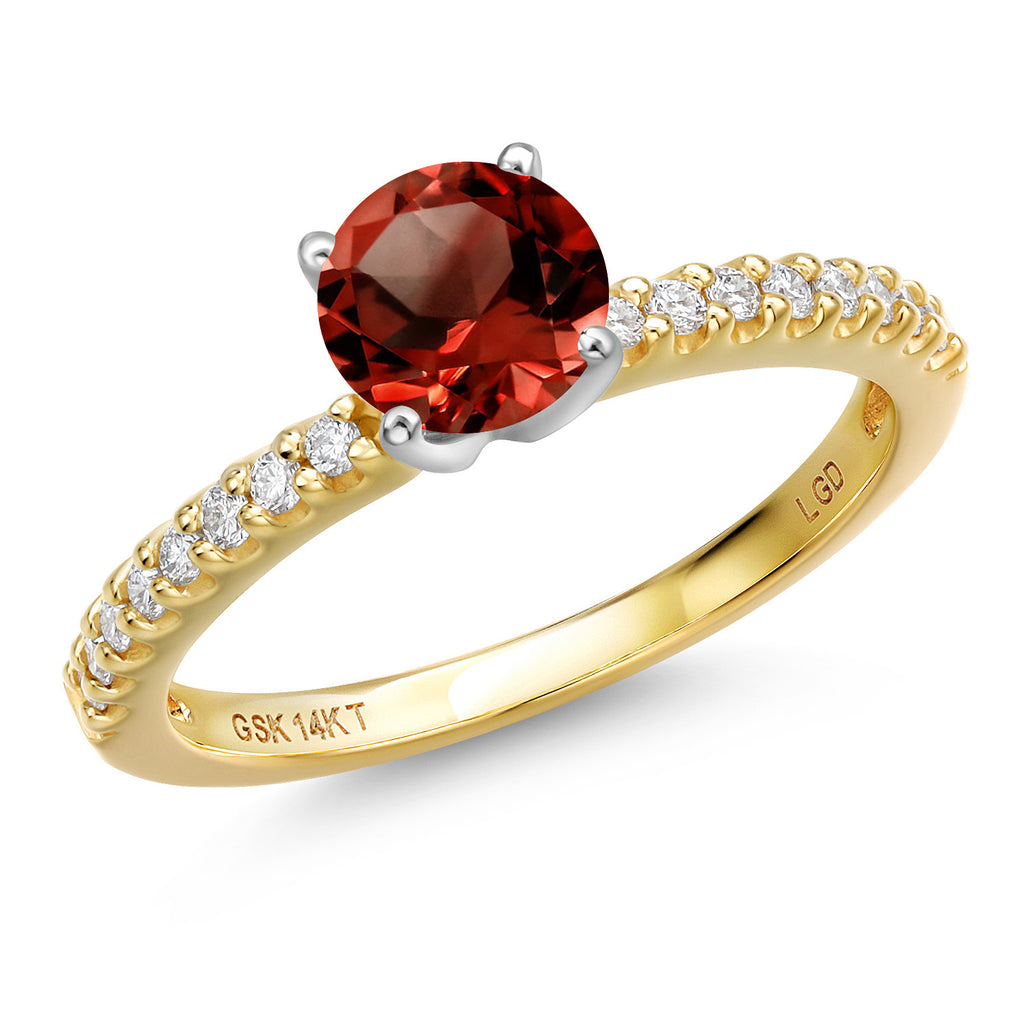 Garnet - January_8_Ring in 14K Two Tone Gold