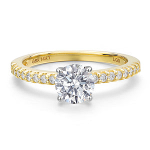 White Lab Grown Diamond - April_5_Ring in 14K Two Tone Gold