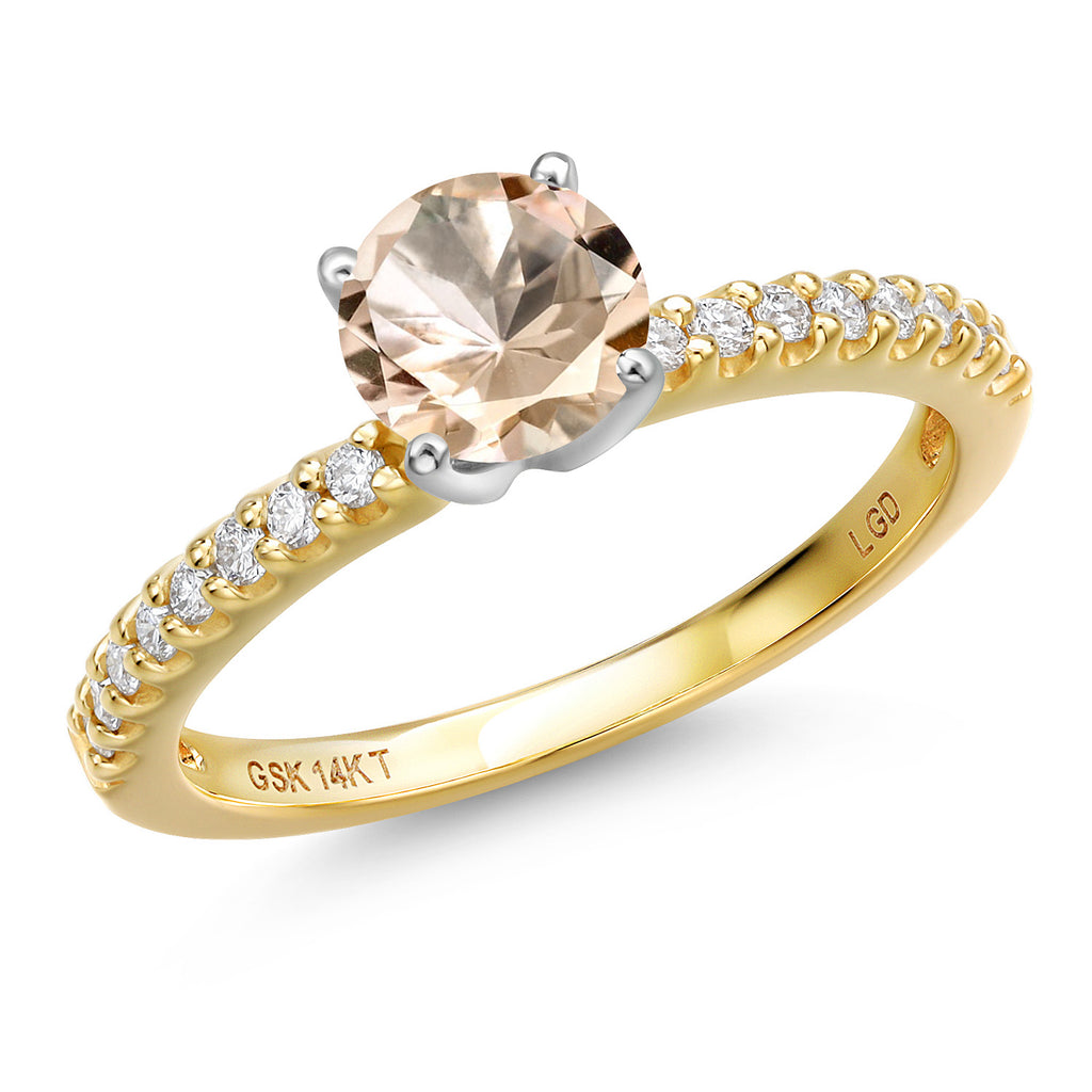 Morganite - October_9_Ring in 14K Two Tone Gold