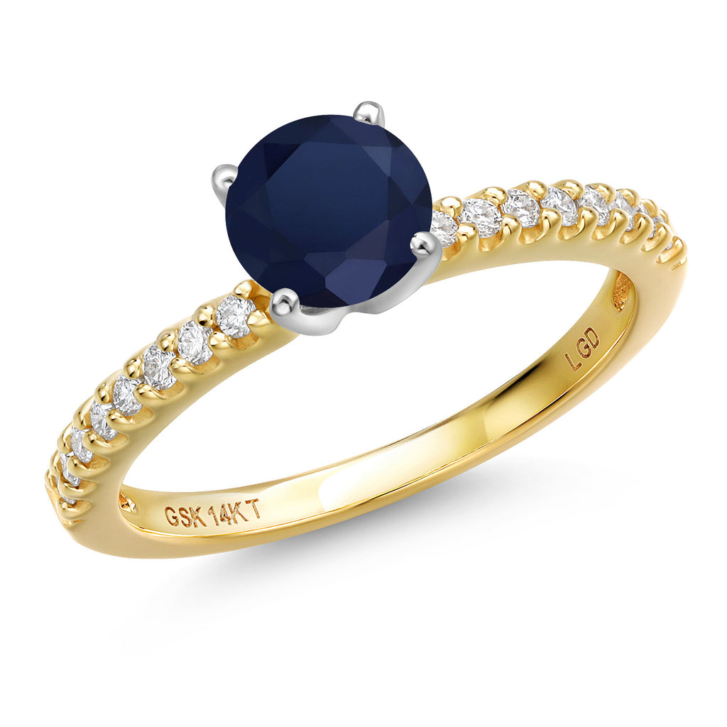 Blue Sapphire - September_8_Ring in 14K Two Tone Gold